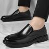 Модная деловая кожаная мужская формальная обувь Роскошный бренд Мужская спортивная обувь Лоферы Дышащая обувь слипоны Черная обувь для вождения Большой размер 37-45