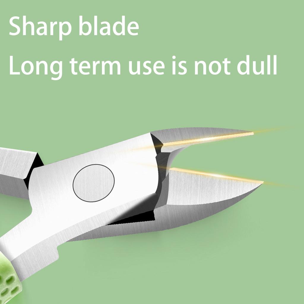 Эргономичные щипчики для кутикулы с резиновой ручкой, триммер, профессиональный маникюрный инструмент для ухода за ногтями, полнозубчатые кусачки