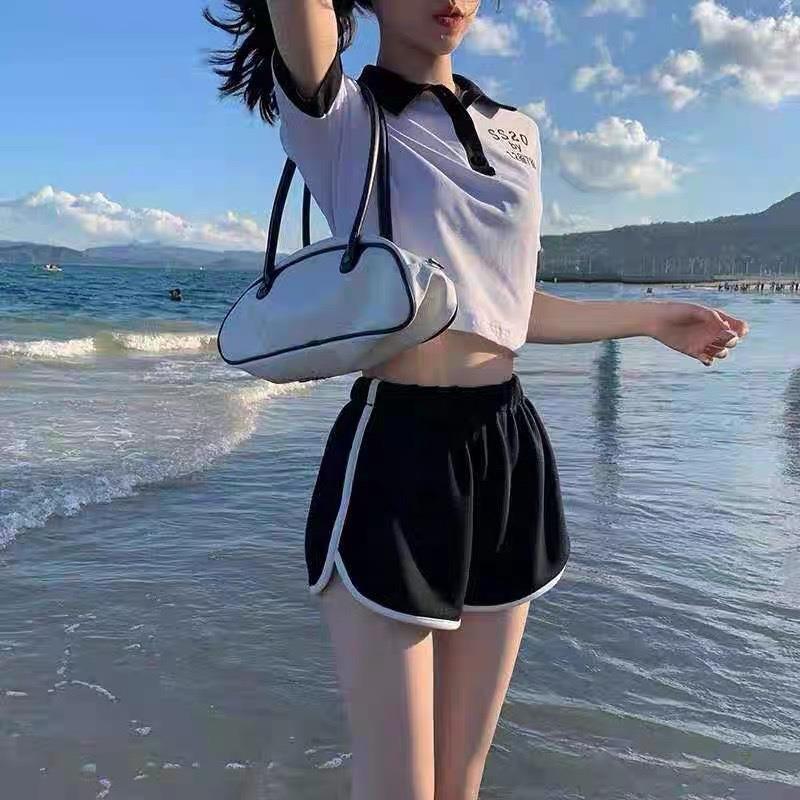 Женские шорты для фитнеса и бега А-силуэта с высокой посадкой - Большой размер, Свободный крой, Повседневный летний стиль