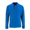 Polo Homme - Lot de 3 - Bleu Marine, Blanc, Bleu Royal - Manches Longues - 100% Coton - Col Polo