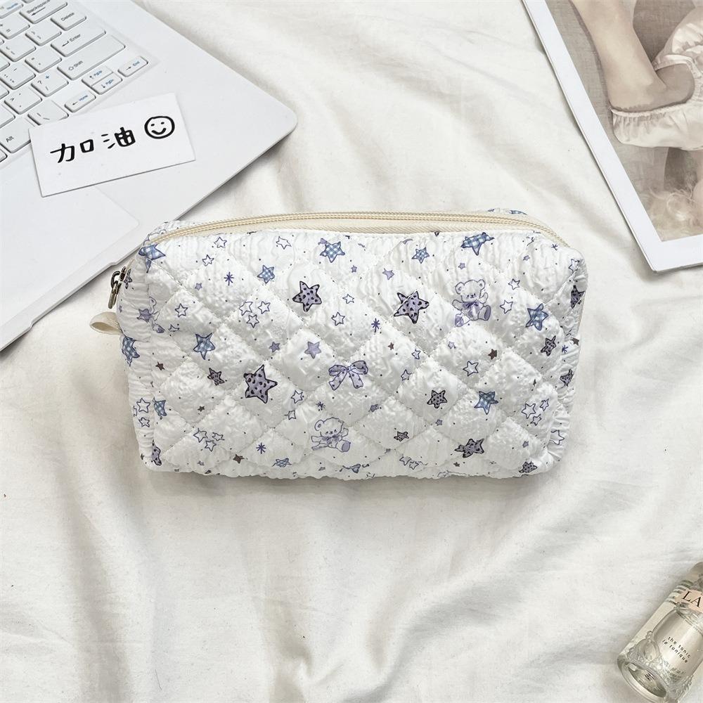 Korean Style Zipper Stationery Bag Portable Cosmetic Bag Cute Bubble Cloth Coin Purse Girls