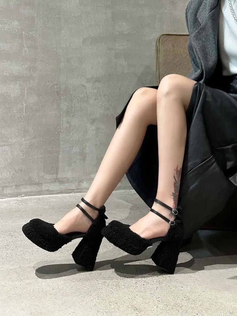 Модные женские босоножки на платформе, толстые высокие каблуки, черные, белые, розовые, с перекрестными ремешками, 2024 г. Новые поступления, вечерние туфли для женщин, размер 39