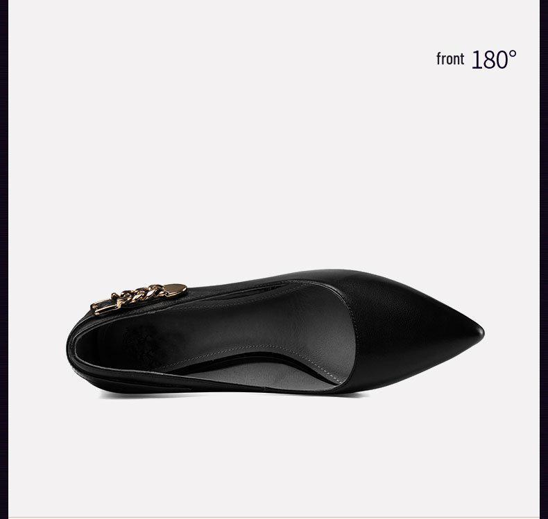 Черные кожаные туфли с острым носком и массивным каблуком - Коллекция Весна 2025: Универсальные, Профессиональные Женские Туфли на Высоком Каблуке