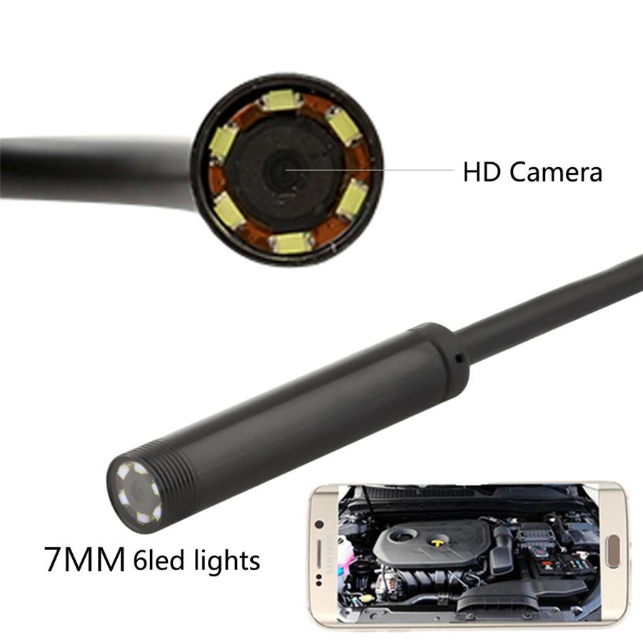 5M Car Endoscope 7mm Endoscope HD USB Android 6 LED Inspection Borescope Camera