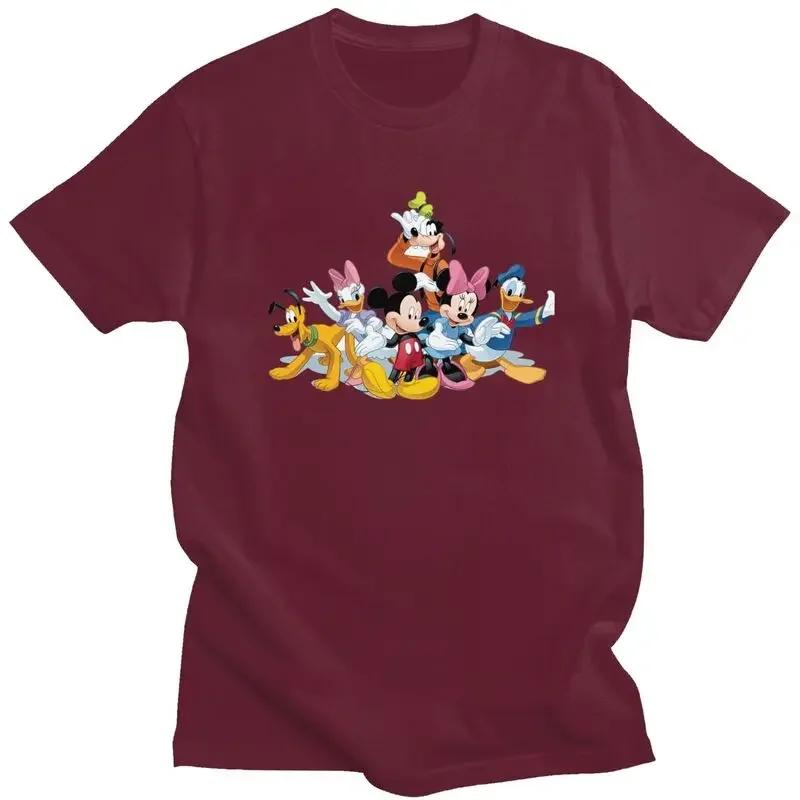 Funny Mickey Mouse Minnie Collage T Shirts Short Sleeved T-shirt Summer Tee Tops Cotton Oversized Tshirts Gift Unisex
