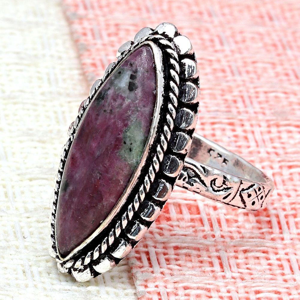 Ruby Zoisite Gemstone Handmade Silver Jewelry "9"