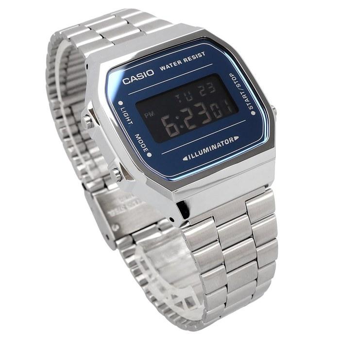 Цифровые часы Casio Standard A168WEM-2B (Серебристый/Темно-синий)
