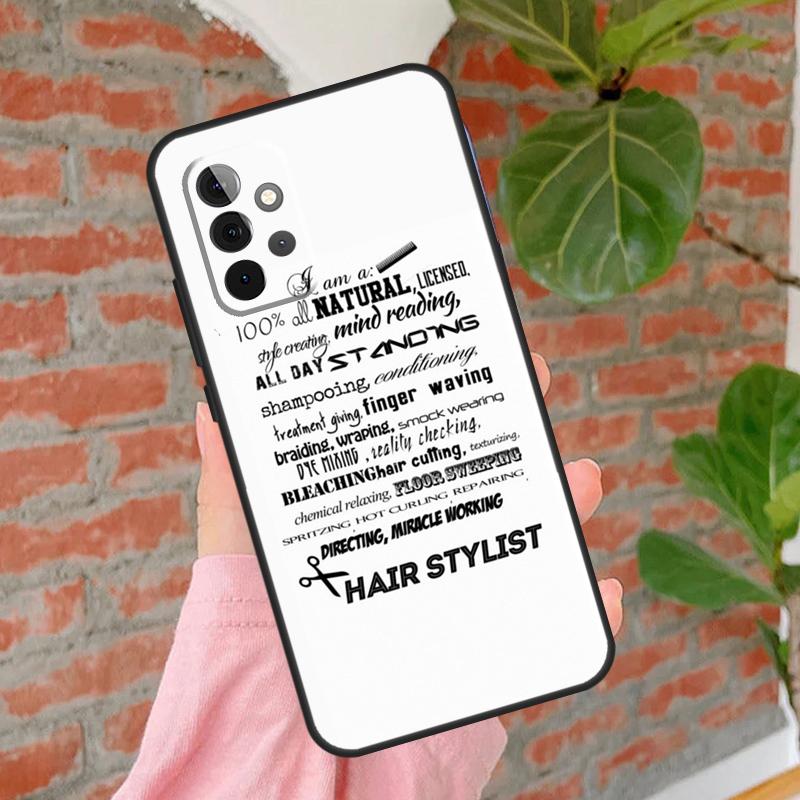 Barber Shop Hair Stylist Salon Phone Case For Samsung Galaxy A54 A34 A14 A55 A35 A25 A15 A52 A32 A12 A51 A71 A13 A33 A53