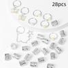 28Pcs Dread Locks Hollow Out Hair Ring Butterfly Hair Braid Tubes Dreadlocks Beads Women