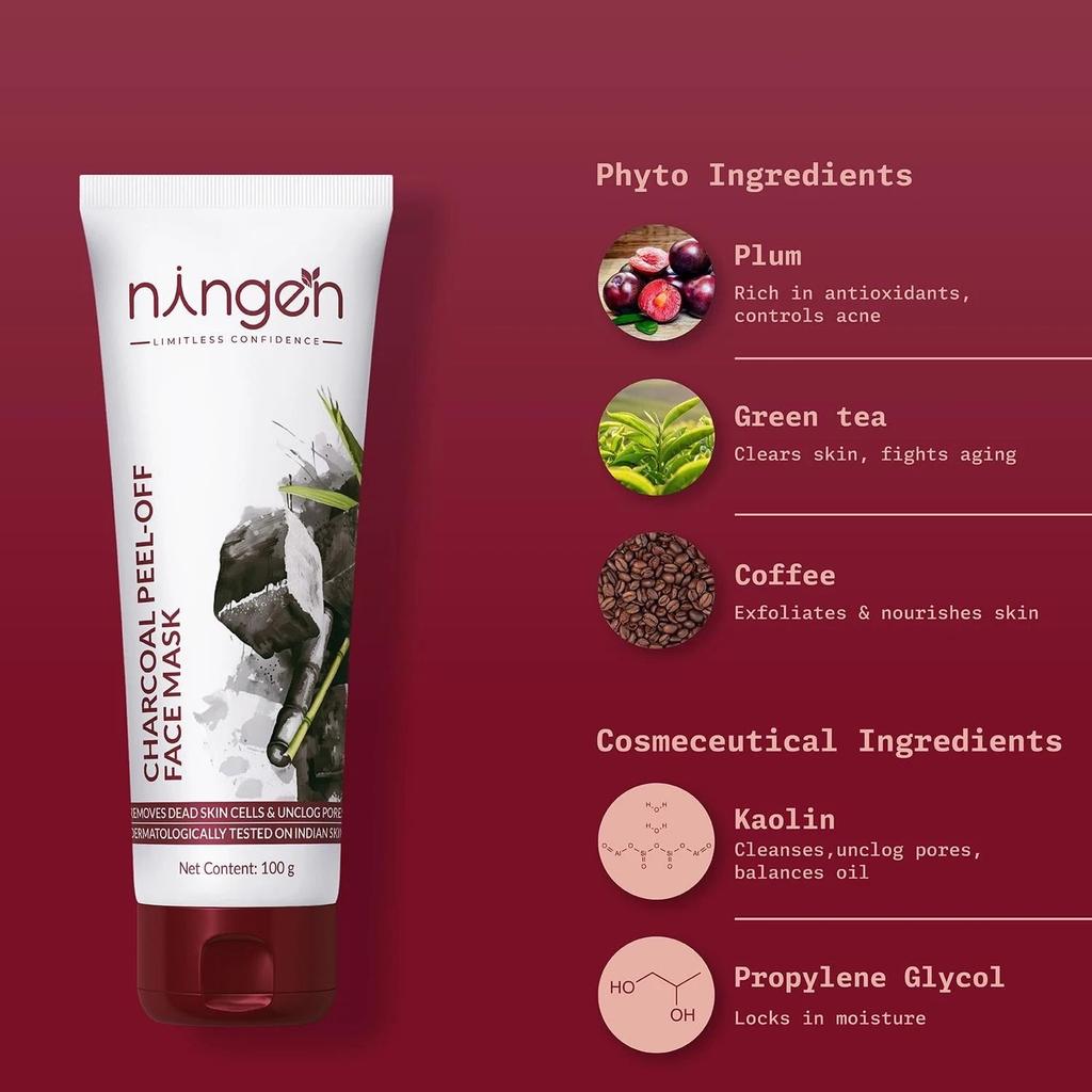 Ningen Charcoal Peel Off Mask For All Skin Types 100gm