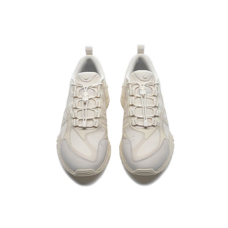 Li-Ning Кроссовки Advanced Sports Series из ткани и кожи, амортизирующие, нескользящие, износостойкие, низкие, мужские, бежевые ALFS015-1