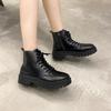 20 Autumn New Black Handsome Martin Boots Women's Muffin Thick-soled Short Boots