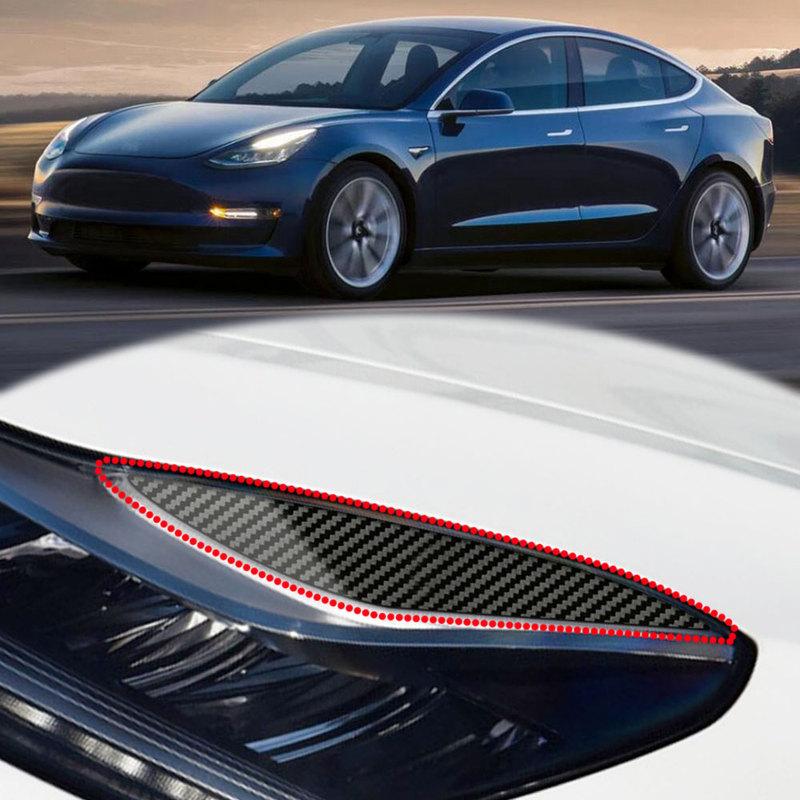 Для Tesla Model 3 2017-2022 для Model Y 2019-2022 Накладка на фару Наклейка на передний фонарь Аксессуары для стайлинга «Бровь» «Веко»