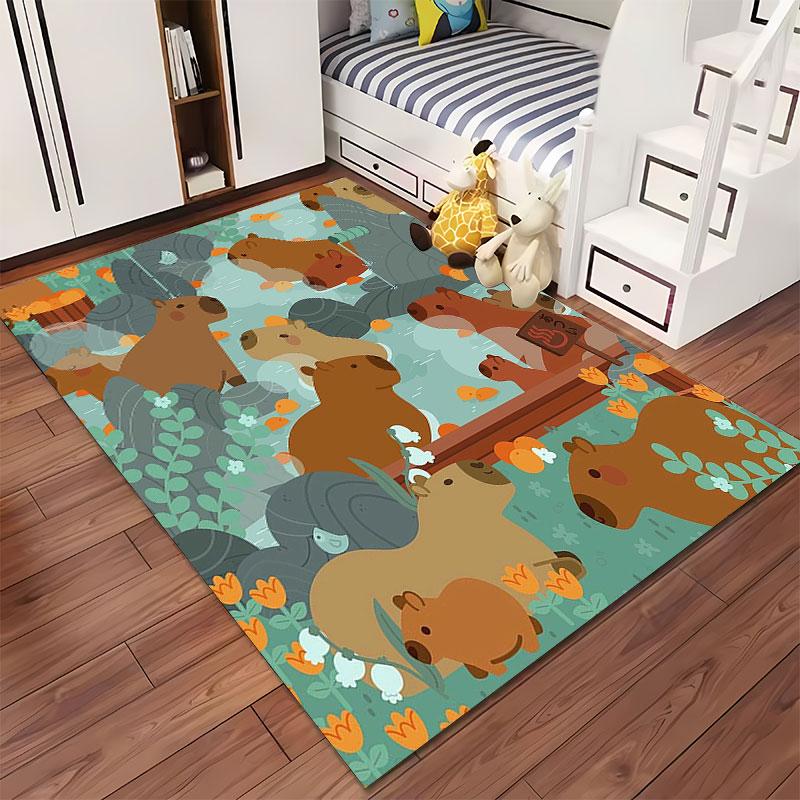 Capybara Hot Spring Pattern suitable as a non-slip mat for the living room or bedroom sofa