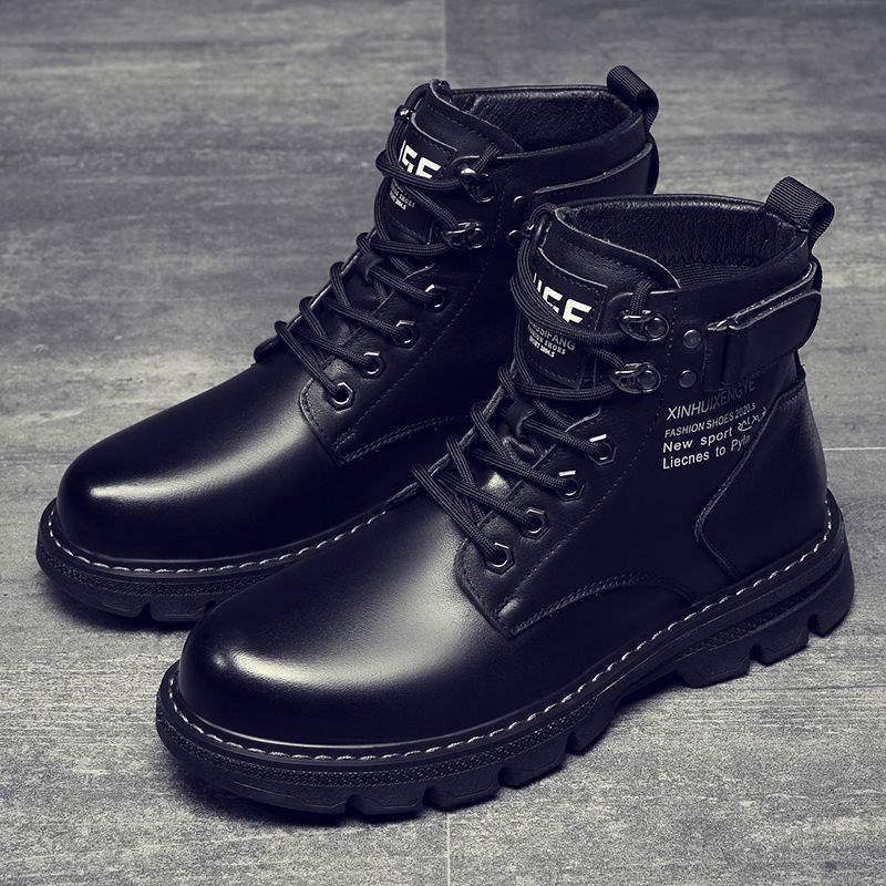 Ботинки Мартина мужские осенние мужские туфли теплые бархатные утолщенные хлопковые туфли повседневные кожаные туфли зимние ботинки мужские рабочие ботинки