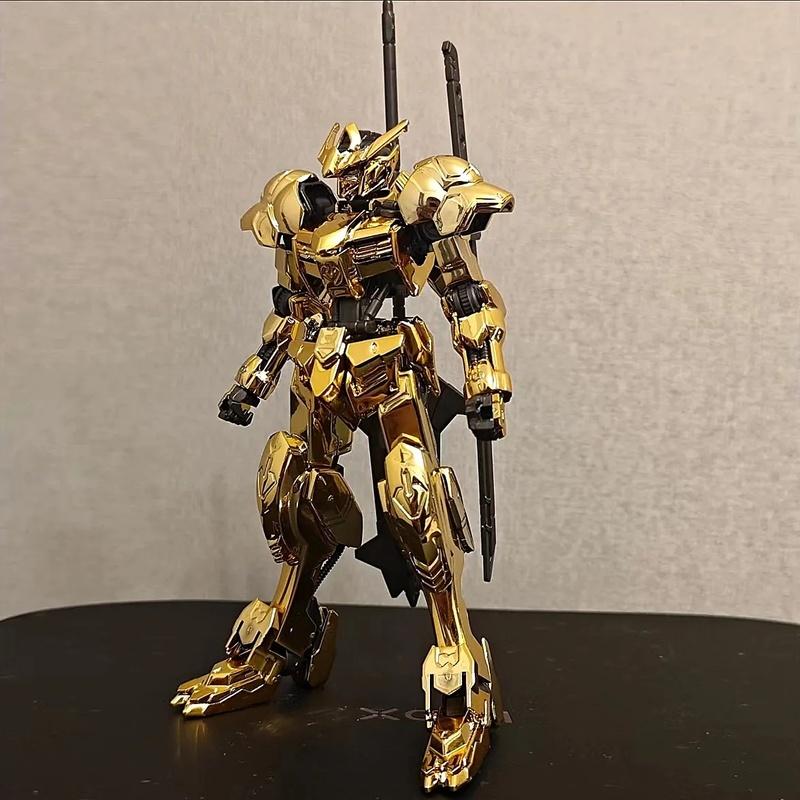 HG1/144 B001 Барбатос Позолоченная Версия Железнокровные Сироты Мех Сборная Модель Фигурки Действия Декоративная Кукла Мальчик Пазл Игрушка