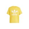 Adidas Originals Letter Logo Printed Round Neck Short Sleeve Drop Shoulder T-Shirt Women T-Shirt Yellow IN8438