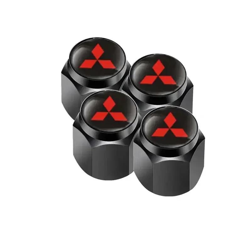 wzvc4 4pcs Alloy Car Tire Valve Caps Wheel Stem Air Covers for Mitsubishi Logo ASX Ralliart Outlander Lancer Pajero Eclipse Galant EVO
