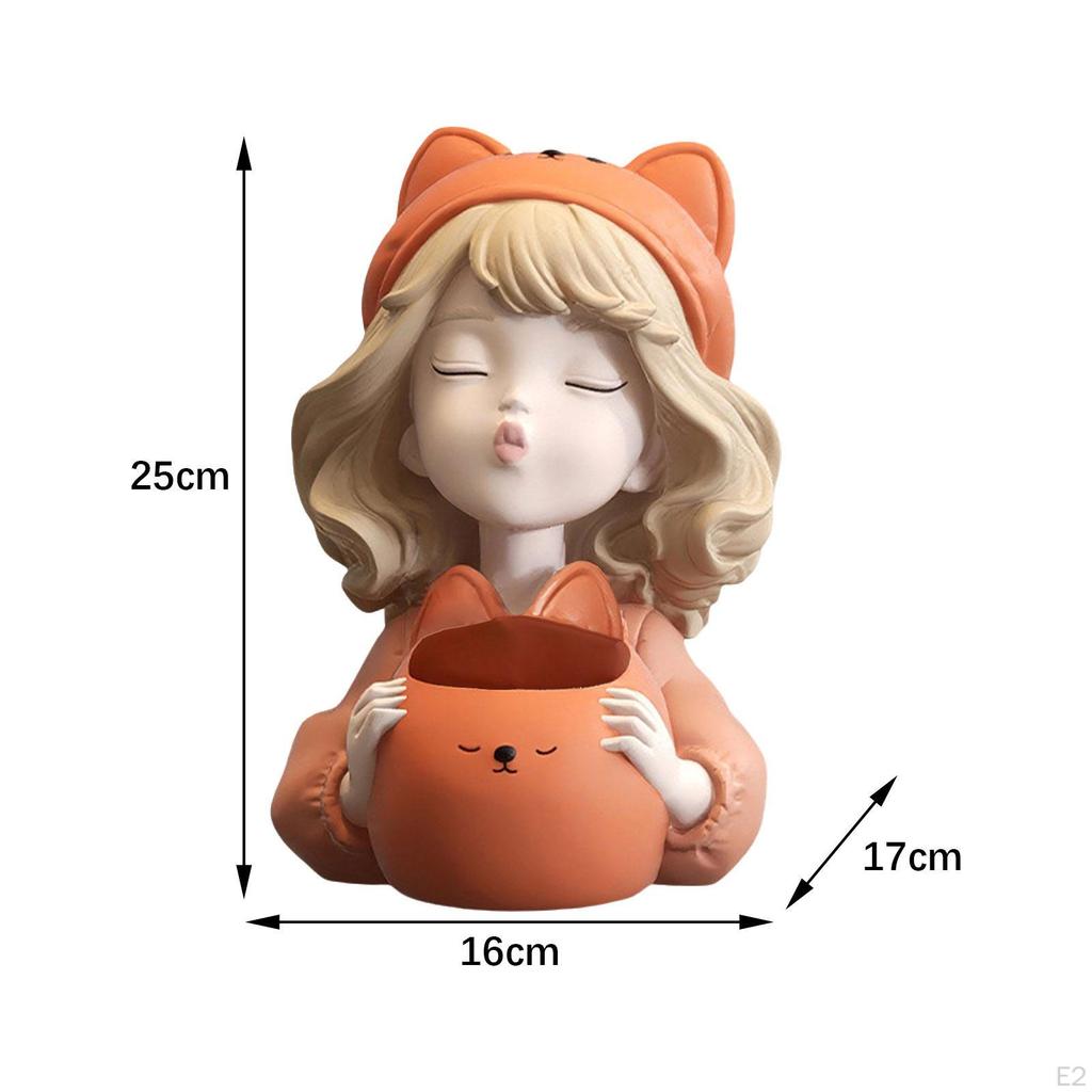 Статуя девушки, настольный орнамент, держатель для ручек, креативная современная декоративная фигурка, чаша для ключей для стола