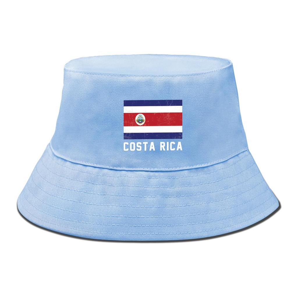 Bucket Hat With Flag of Costa Rica Print , Patriotic Women's Hat Foldable Trendy Fashion Fishing Cap