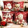 Tree Christmas Pillow Covers Soft Snowman Pillow Cover Xmas Throw Cushion Case  Car