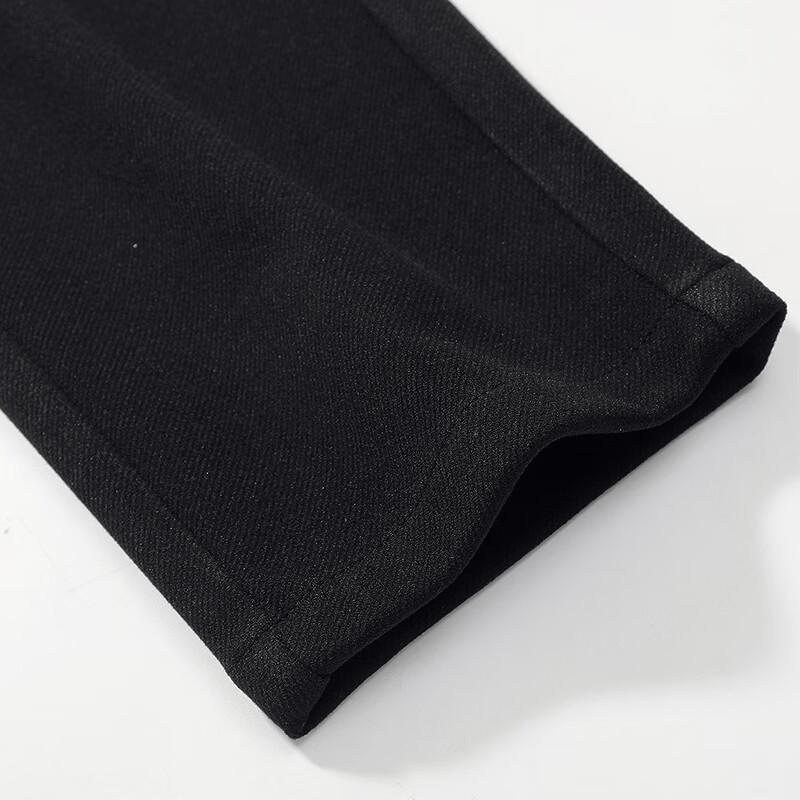 FAPAI Men's Half Elastic Waist Faux Wool Casual Pants