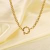Simple Circular Pendant Necklace Decoration Collarbone Chain Minimalist Choker Necklace  Gift