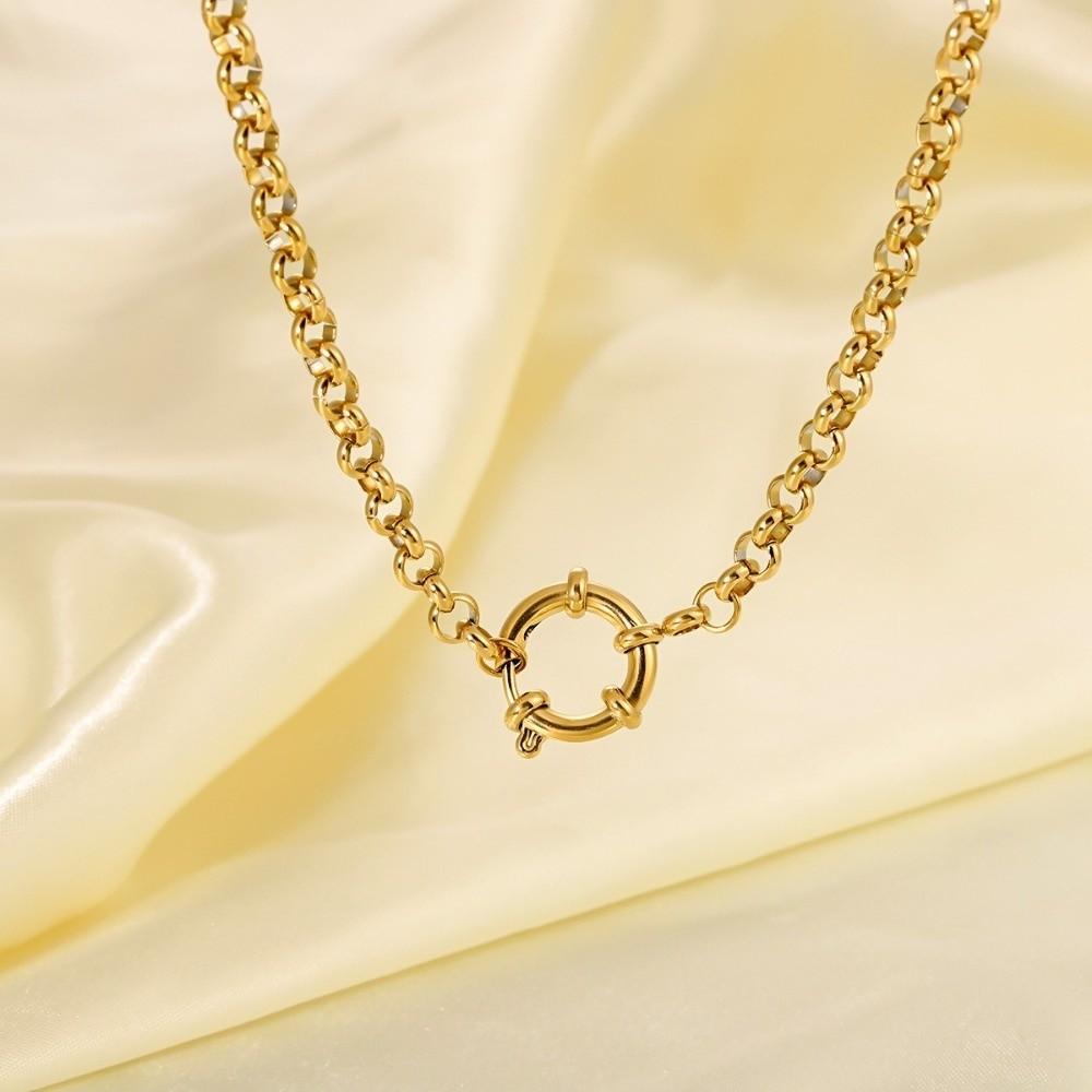 Simple Circular Pendant Necklace Decoration Collarbone Chain Minimalist Choker Necklace Gift
