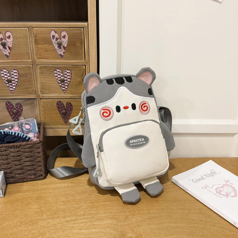 Милая Мультяшная Сумка Кросс-боди для Женщин Передний Карман на Молнии Мини Сумка на Плечо для Повседневного Использования