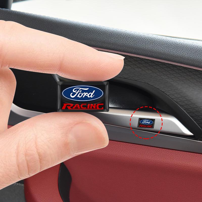 2/5/10Pcs Carbon Fiber Steering Wheel Car Logo Emblem 3D Stickers For Ford Focus Mondeo Kuga Fiesta MK7 Escort Explorer Edge 2 4 MK2 MK4