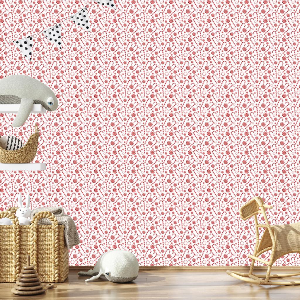 Christmas wallpaper mint coral and white 50x1000