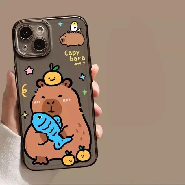 Чехол для телефона с милым мультяшным капибарой для Iphone 12 13 11 14 15 Pro Max X XS MAX XR 7 8Plus SE2, мягкий чехол с забавной парой животных, чехлы