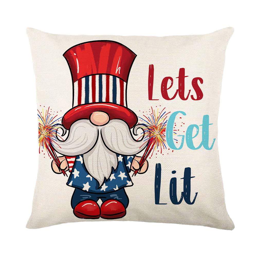 New Independence Day Pillow Cover Polyester Printed Living Room Sofa Cushion Cover Bedroom Decorative Cushion Cover