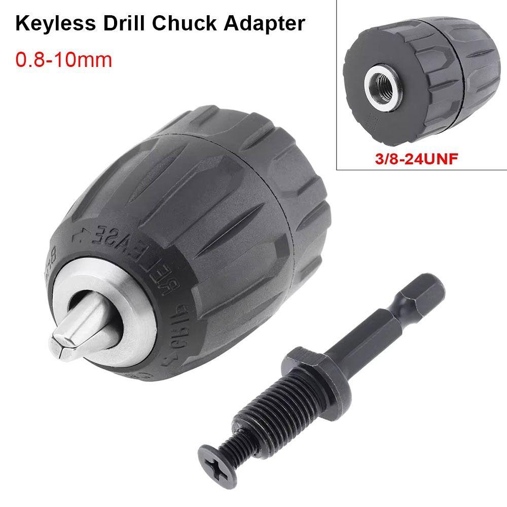 1Pcs 3/8" To 24UNF Thread Quick Change Adapter 0.8-10mm Impact Driver Conversion Tool