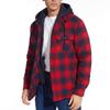 Men's Flannel Shirt Jacket with Removable Hood Plaid Quilted Lined Winter Coats Thick Hoodie Outwear Man Fleece Shirts