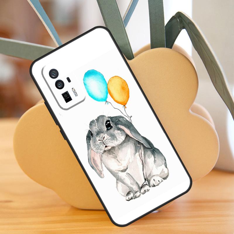 Милый чехол-кролик для POCO F6 Pro X6 X5 X3 F3 F5 M6 M5s Xiaomi 13T Pro 11T 12T 12 13 Lite 14 Ultra