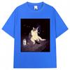 Funny Cat Smoking Meme Graphic TShirts Unisex Unisex Creativity Popular Cat Lover T Shirt Cool Oversized Cotton Vintage Tee Shirts