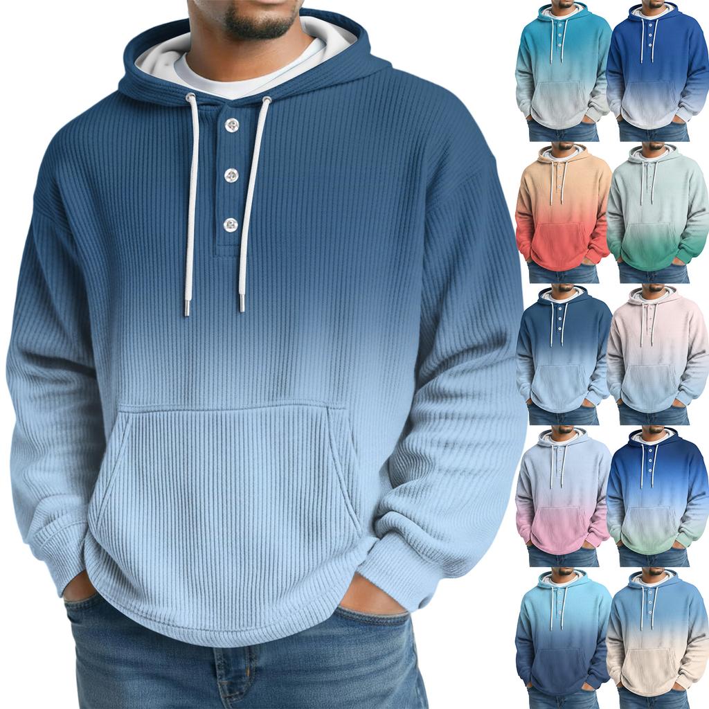 Men's Knit Hooded Sweatshirt Casual Long-Sleeve Sweatshirt