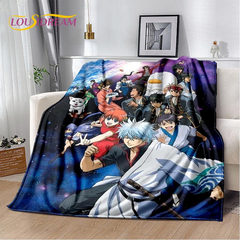 Anime Gintoki Kagura Gintama Soft Plush Blanket,Flannel Blanket Throw Blanket for Living Room Bedroom Bed Sofa Picnic Cover Kids