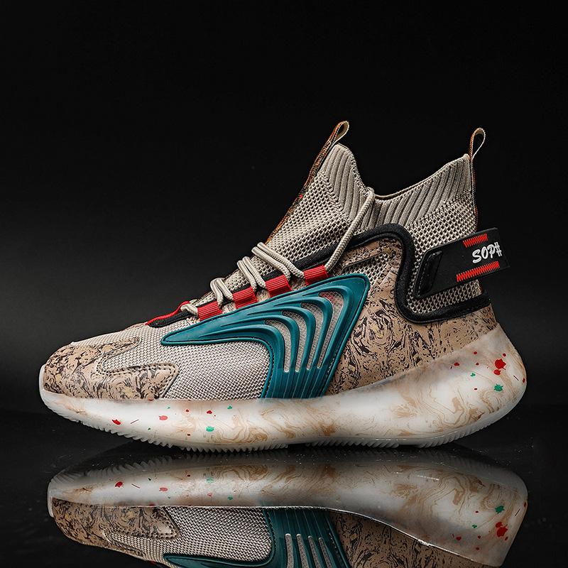 Летняя тканая дышащая спортивная обувь унисекс с высоким берцем 35-47 лет, большие размеры, высокие кеды для фитнеса