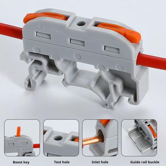 10Pcs KV121 Push-in Quick Terminal Block Din Rail Connector Universal Compact Fast Electrical