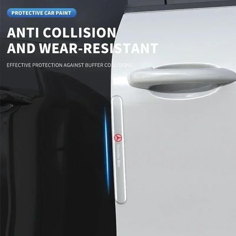 CDR4 4pcs Car Door Handle Protection Exterior Door Bowl Stickers Styling Accessories For Mercedes Benz Amg W203 W204 W205 W206