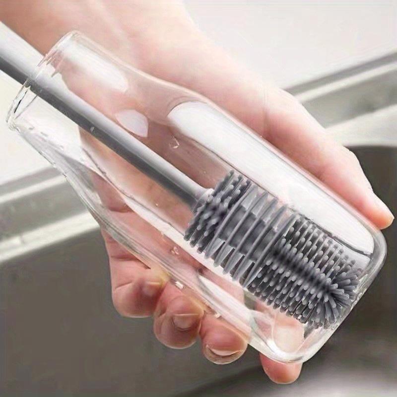 Silicone Cup Brush Long Handle Household Brush Without Dead Corners Silicone Bottle Brush Bottle Cup Brush Kitchen Cleaning Tool