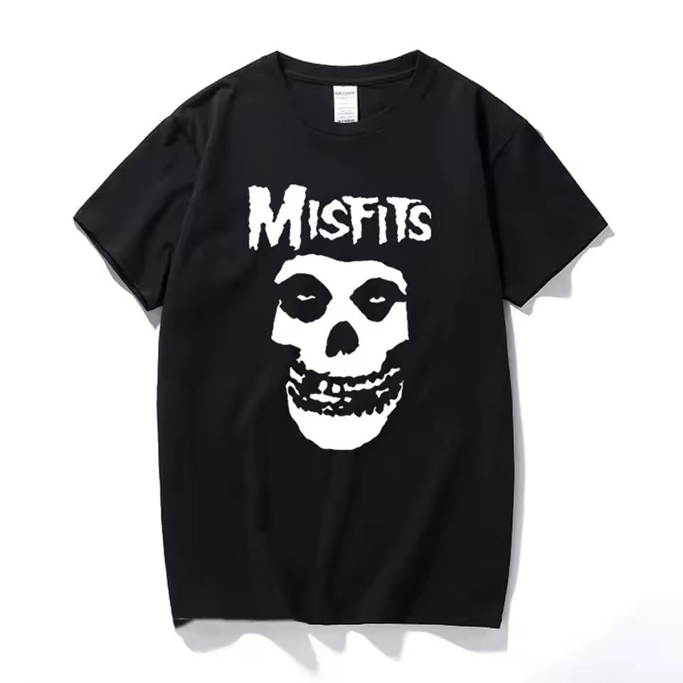 New Men's Hip-Hop Punk Skull Misfits BranShort-Sleeve T-Shirt Cool Design Male Summer Basic Tops 42328