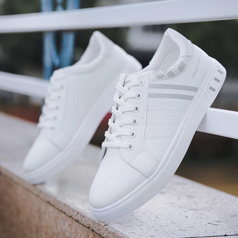 Модные кроссовки мужские вулканизированные туфли на толстой подошве удобные весенне-осенние мужские туфли на платформе спортивные повседневные белые туфли