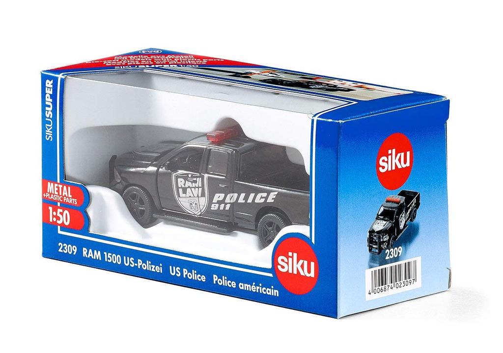 SIKU Dodge Ram 1500 Полицейский грузовик 1:Масштаб 50, для детей от 3 лет, SK2309