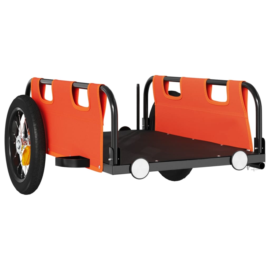 Bike Trailer Orange Oxford Fabric and Iron