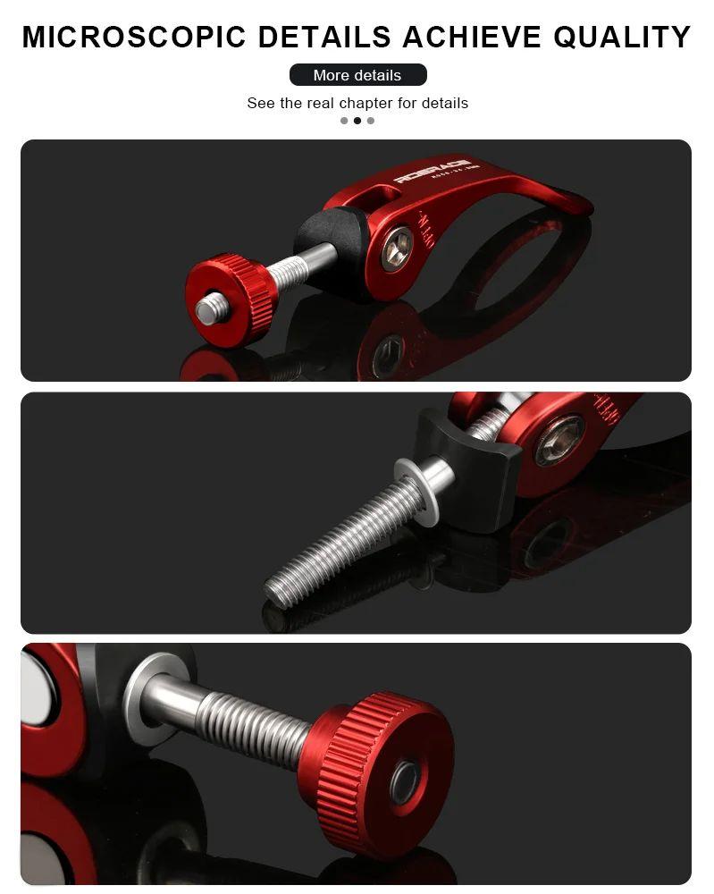 RIDERACE 31.8/34.9mm Bicycle Seat Clamp Quick Release Aluminium Alloy For MTB BMX Road Mountain Bike Seatpost Mount Saddle Lock