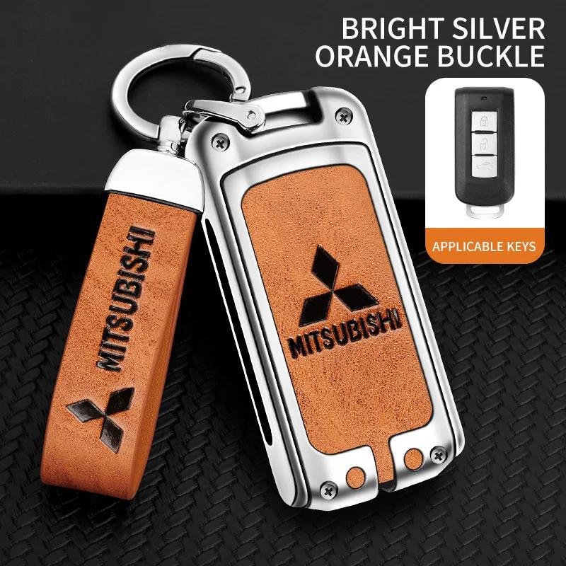 Для Mitsubishi Xpander Outlander ASX Pajero Eclipse Cross Montero Чехол-оболочка из цинкового сплава и кожи для автомобильного пульта ДУ Аксессуары
