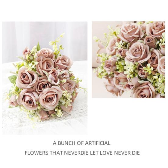 Искусственный цветок розы со стеблем Реалистичный домашний офисный стол Центральная часть свадебного букета из искусственных цветов Поддельная цветочная композиция Украшение для фотосессии